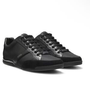 HUGO BOSS BLACK WITH SUEDE SHOES SATURN LOWP MX A_N 50498265 Size 7 M